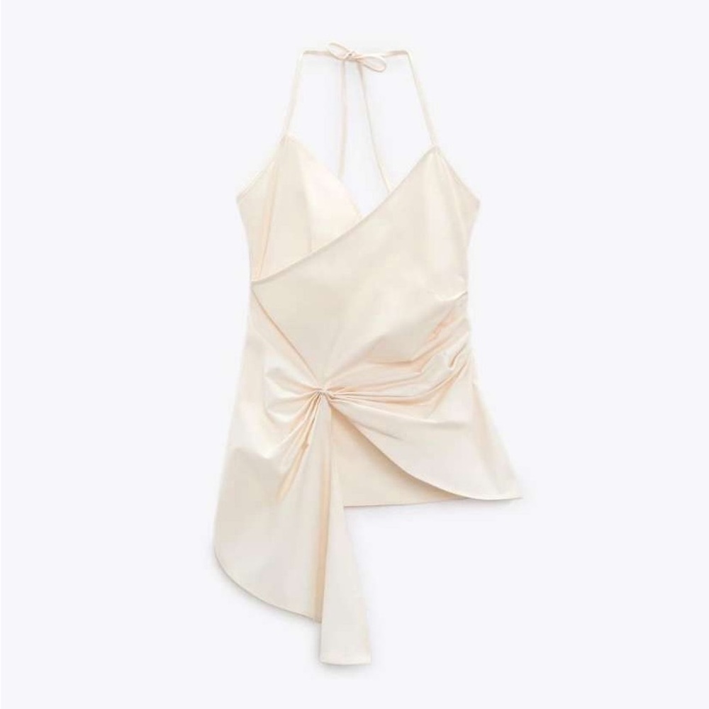 Elegant Cream Halter Dress